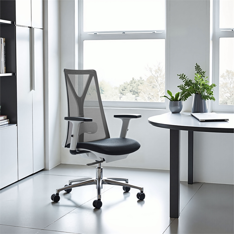 Pemberly Row Modern / Contemporary Metal Office Chair Black Finish