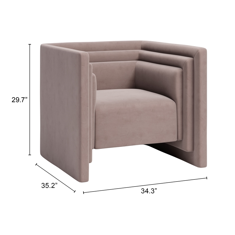 Pemberly Row Modern / Contemporary Assembled Wood Armchair Taupe