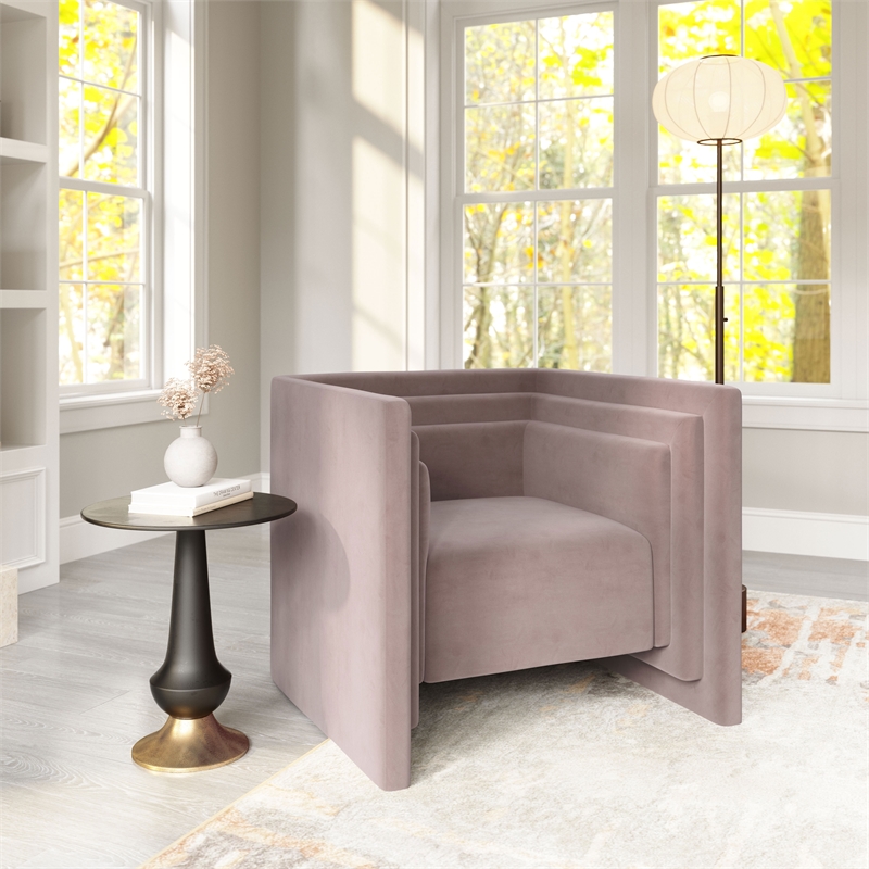 Pemberly Row Modern / Contemporary Assembled Wood Armchair Taupe