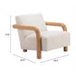 Pemberly Row Contemporary Engineered Wood Accent Chair Cotton White