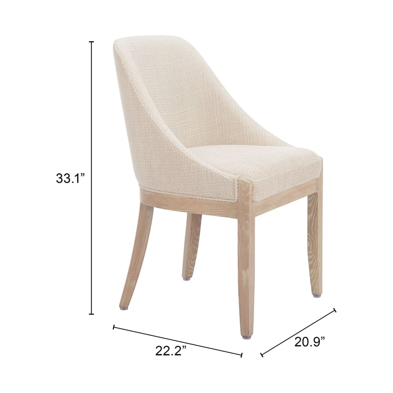 Pemberly Row Contemporary Engineered Wood Dining Chair Beige