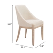 Pemberly Row Contemporary Engineered Wood Dining Chair Beige