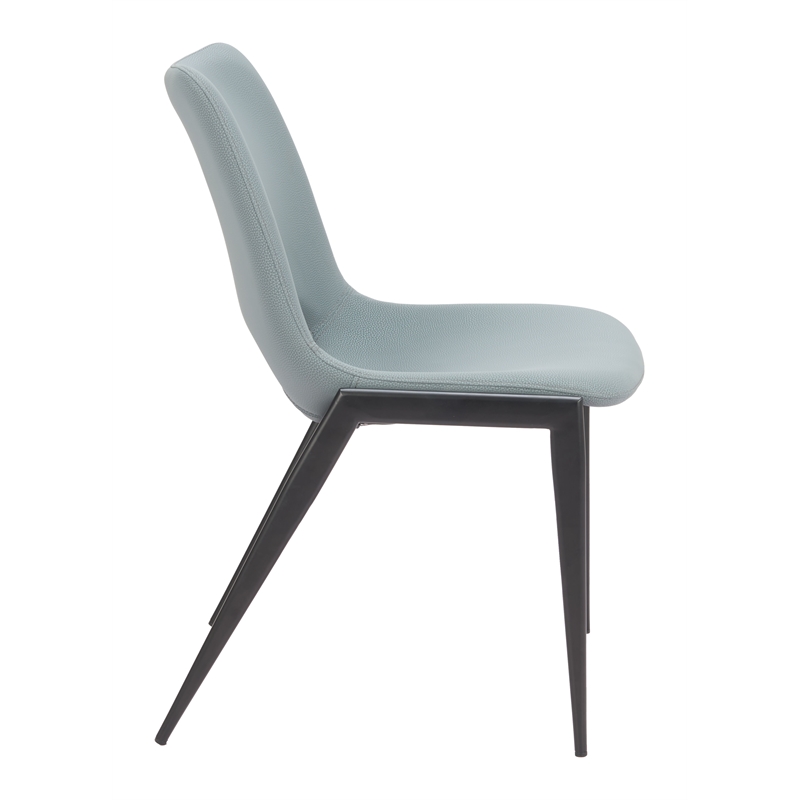 Pemberly Row Contemporary Armless Black Armless Dining Chair Azure Gray