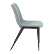 Pemberly Row Contemporary Armless Black Armless Dining Chair Azure Gray