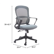 Pemberly Row Modern / Contemporary Metal Office Chair Gray Finish