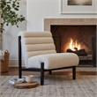 Pemberly Row Contemporary Engineered Wood Accent Chair Beige