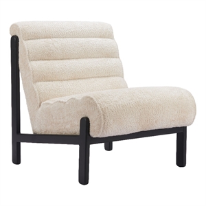 Pemberly Row Contemporary Engineered Wood Accent Chair Beige