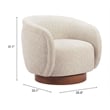 Pemberly Row Contemporary Engineered Wood Swivel Chair Beige