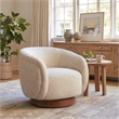 Pemberly Row Contemporary Engineered Wood Swivel Chair Beige