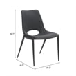 Pemberly Row Contemporary Armless Black Armless Dining Chair Black