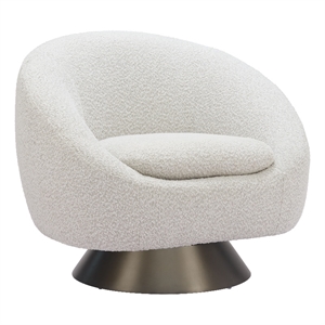 Pemberly Row Contemporary Engineered Wood Swivel Chair Misty Gray