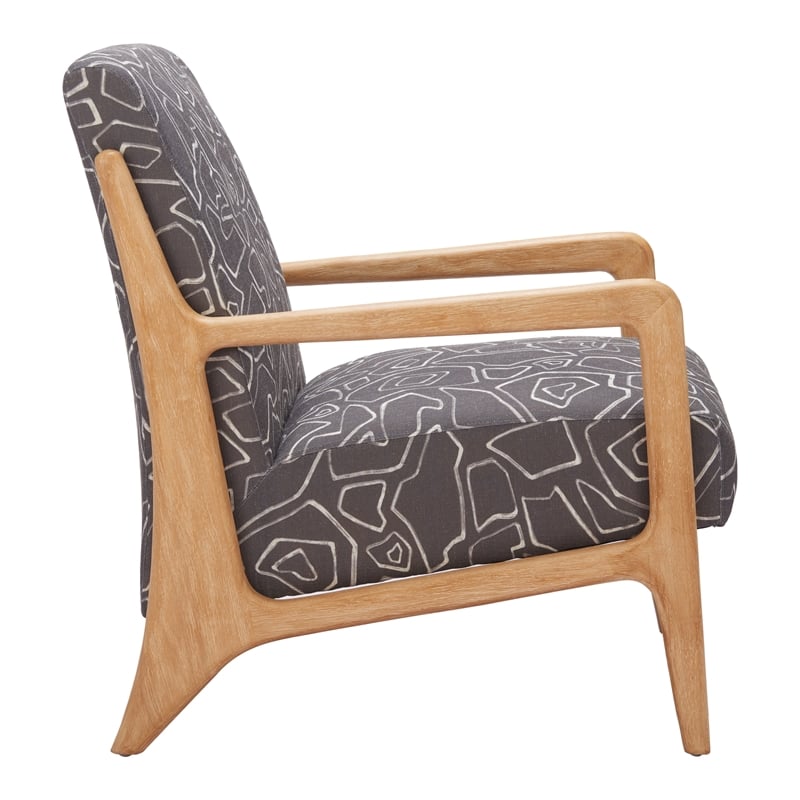 Pemberly Row Contemporary Engineered Wood Accent Chair Gray & Natural