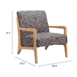 Pemberly Row Contemporary Engineered Wood Accent Chair Gray & Natural