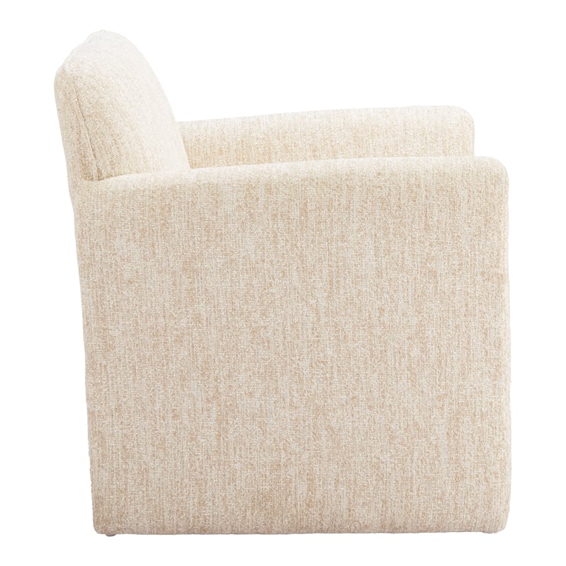 Pemberly Row Contemporary Engineered Wood Accent Chair Oatmeal Beige