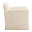 Pemberly Row Contemporary Engineered Wood Accent Chair Oatmeal Beige