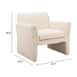 Pemberly Row Contemporary Engineered Wood Accent Chair Oatmeal Beige