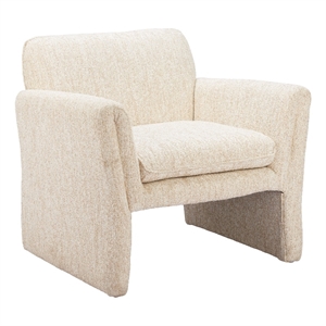 Pemberly Row Contemporary Engineered Wood Accent Chair Oatmeal Beige