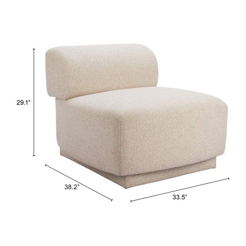 Pemberly Row Contemporary Wood Accent Chair Multigrain Beige