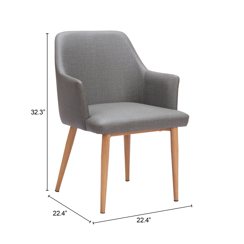 Pemberly Row Modern / Contemporary Engineered Wood Dining Chair Gray