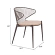Pemberly Row Contemporary Assembled Metal Dining Chair Taupe & Brown