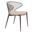 Pemberly Row Contemporary Assembled Metal Dining Chair Taupe & Brown
