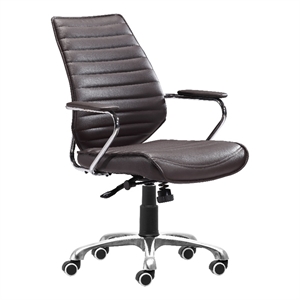 Pemberly Row Contemporary Office Low Back Office Chair Espresso