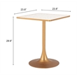 Pemberly Row Modern / Contemporary Metal Bistro Table Beige & Gold