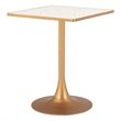 Pemberly Row Modern / Contemporary Metal Bistro Table Beige & Gold