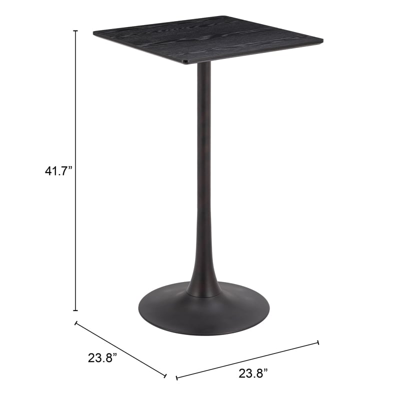 Pemberly Row Modern / Contemporary Metal Bar Table Black Finish