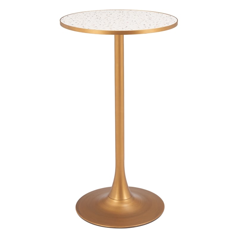 Pemberly Row Modern / Contemporary Metal Bar Table Beige & Gold