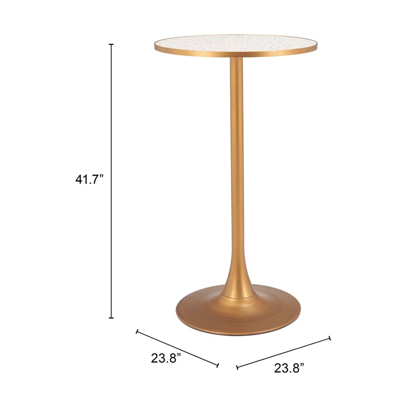 Pemberly Row Modern / Contemporary Metal Bar Table Beige & Gold