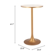 Pemberly Row Modern / Contemporary Metal Bar Table Beige & Gold