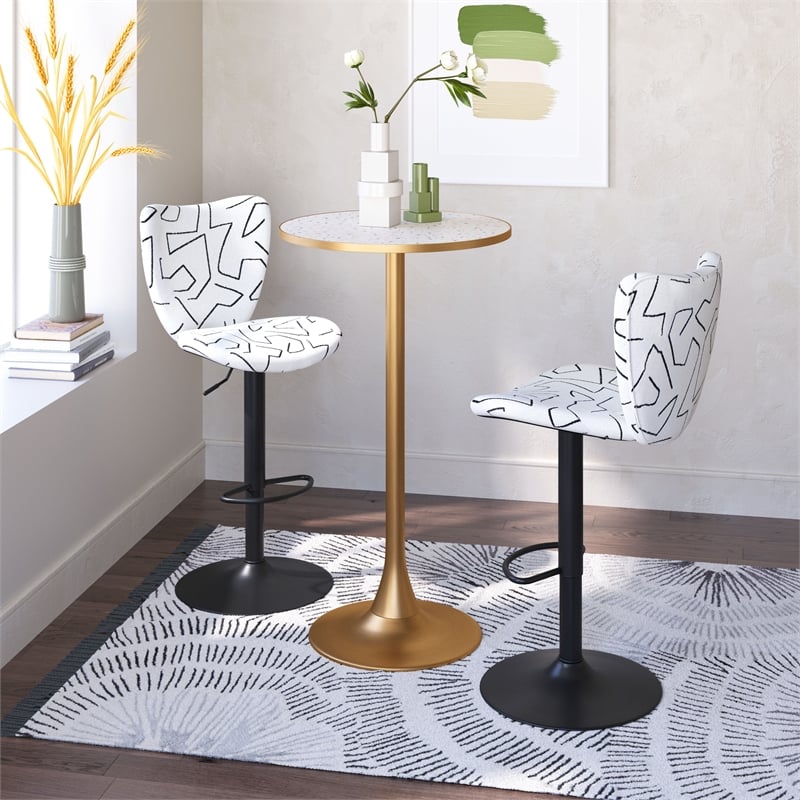 Pemberly Row Modern / Contemporary Metal Bar Table Beige & Gold
