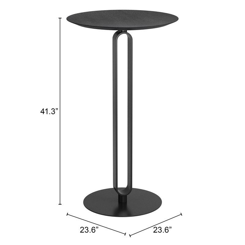 Pemberly Row Modern / Contemporary Metal Bar Table Black Finish