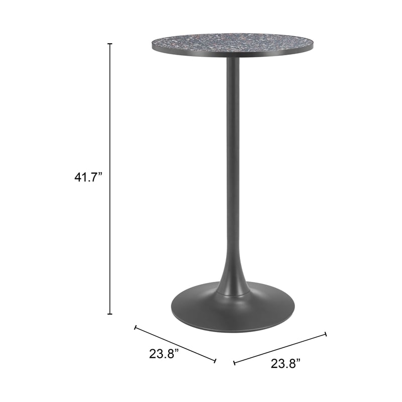Pemberly Row Modern / Contemporary Metal Bar Table Black & Bronze