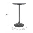 Pemberly Row Modern / Contemporary Metal Bar Table Black & Bronze