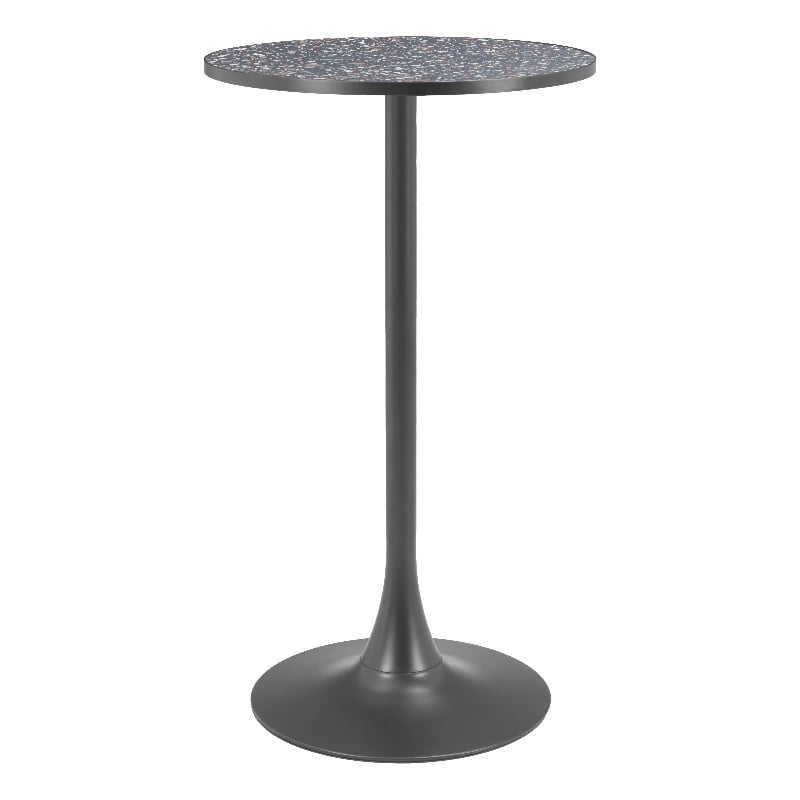 Pemberly Row Modern / Contemporary Metal Bar Table Black & Bronze