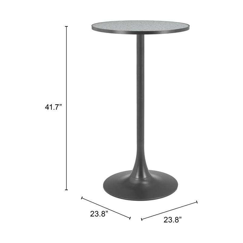 Pemberly Row Modern / Contemporary Metal Bar Table Gray & Bronze