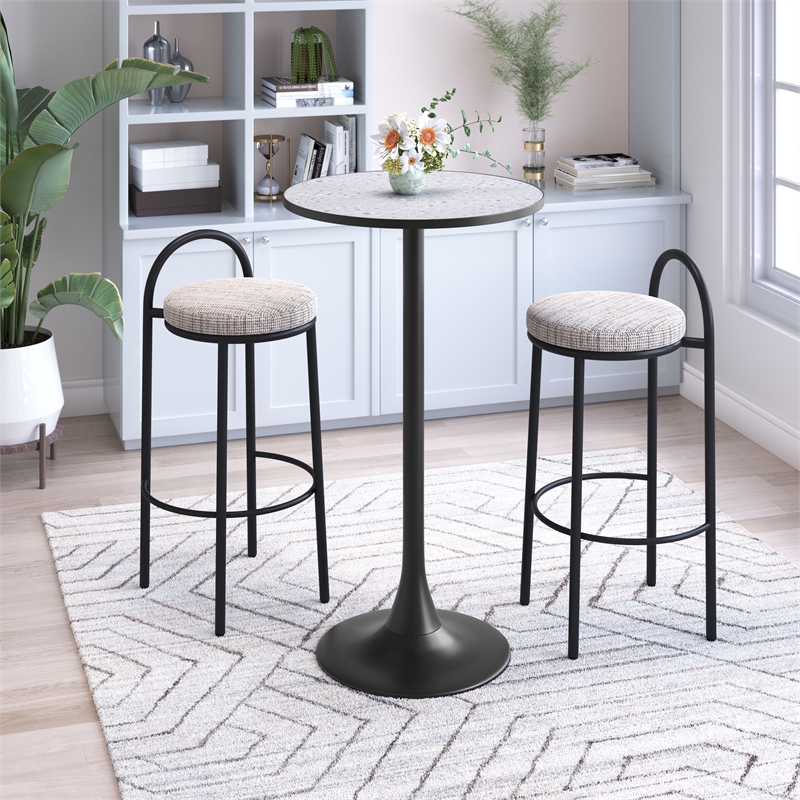 Pemberly Row Modern / Contemporary Metal Bar Table Gray & Bronze