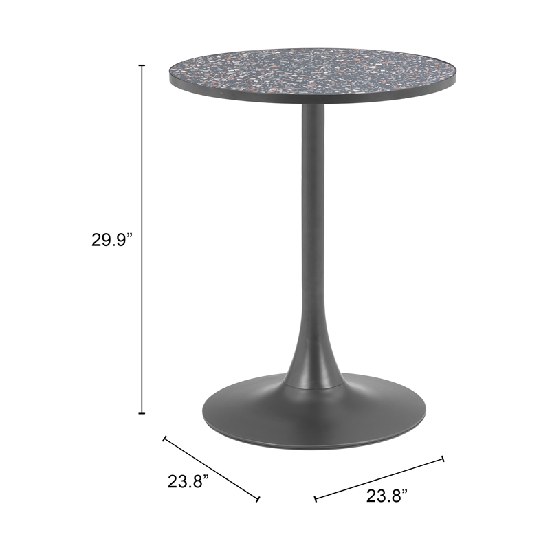 Pemberly Row Modern / Contemporary Metal Bistro Table Black & Bronze