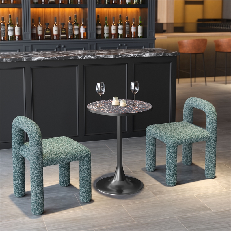 Pemberly Row Modern / Contemporary Metal Bistro Table Black & Bronze