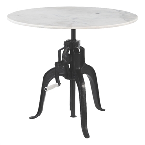 Pemberly Row Contemporary Engineered Wood Bistro Table White & Black