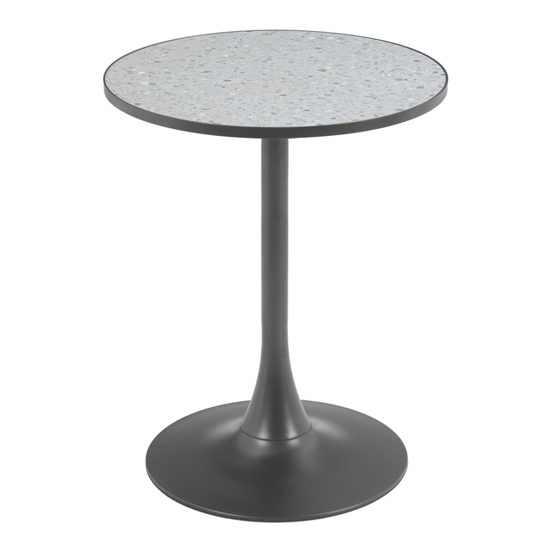 Pemberly Row Modern / Contemporary Metal Bistro Table Gray & Bronze
