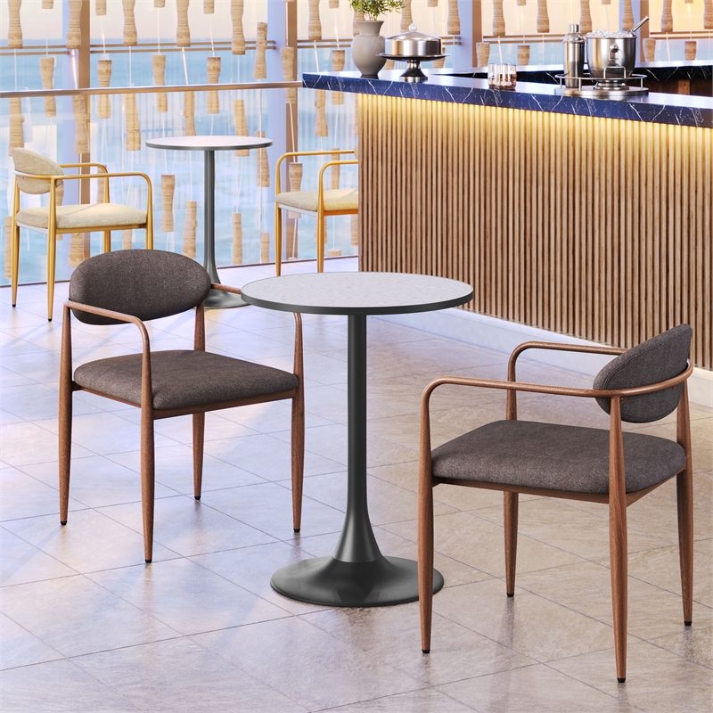 Pemberly Row Modern / Contemporary Metal Bistro Table Gray & Bronze
