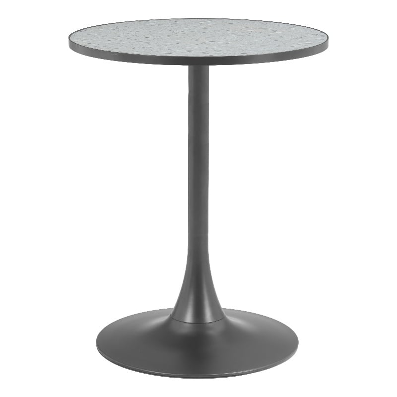 Pemberly Row Modern / Contemporary Metal Bistro Table Gray & Bronze