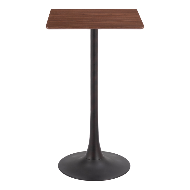 Pemberly Row Modern / Contemporary Metal Bar Table Brown Finish