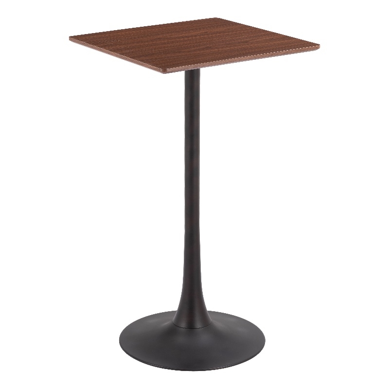 Pemberly Row Modern / Contemporary Metal Bar Table Brown Finish