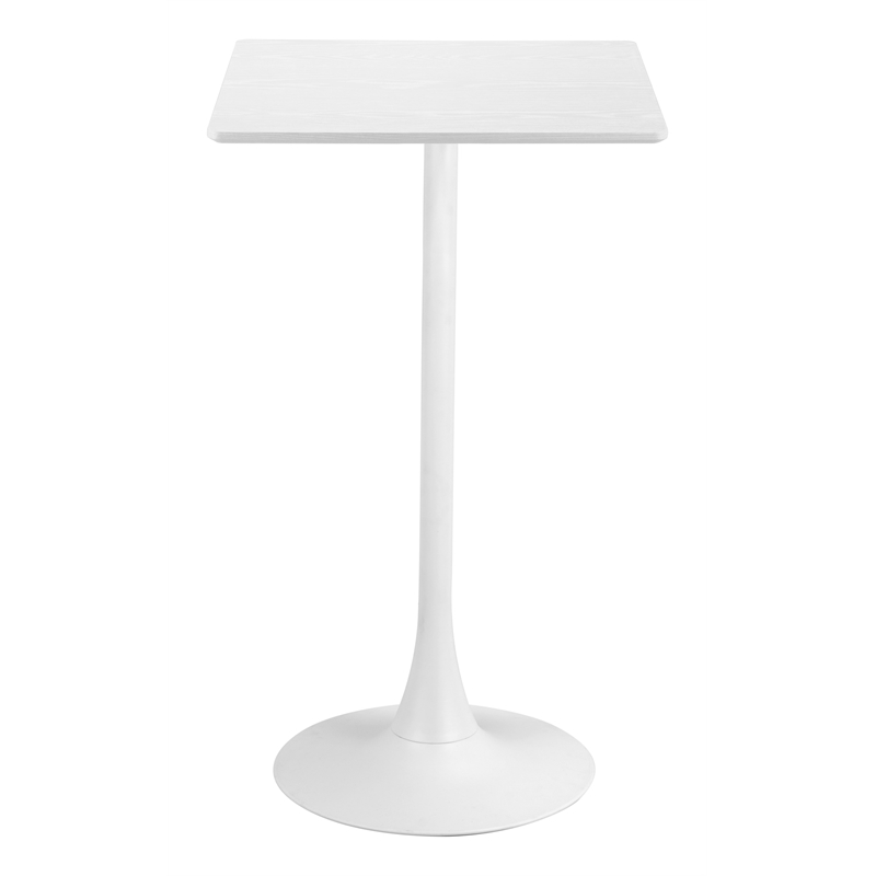 Pemberly Row Modern / Contemporary Metal Bar Table White Finish