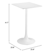 Pemberly Row Modern / Contemporary Metal Bar Table White Finish