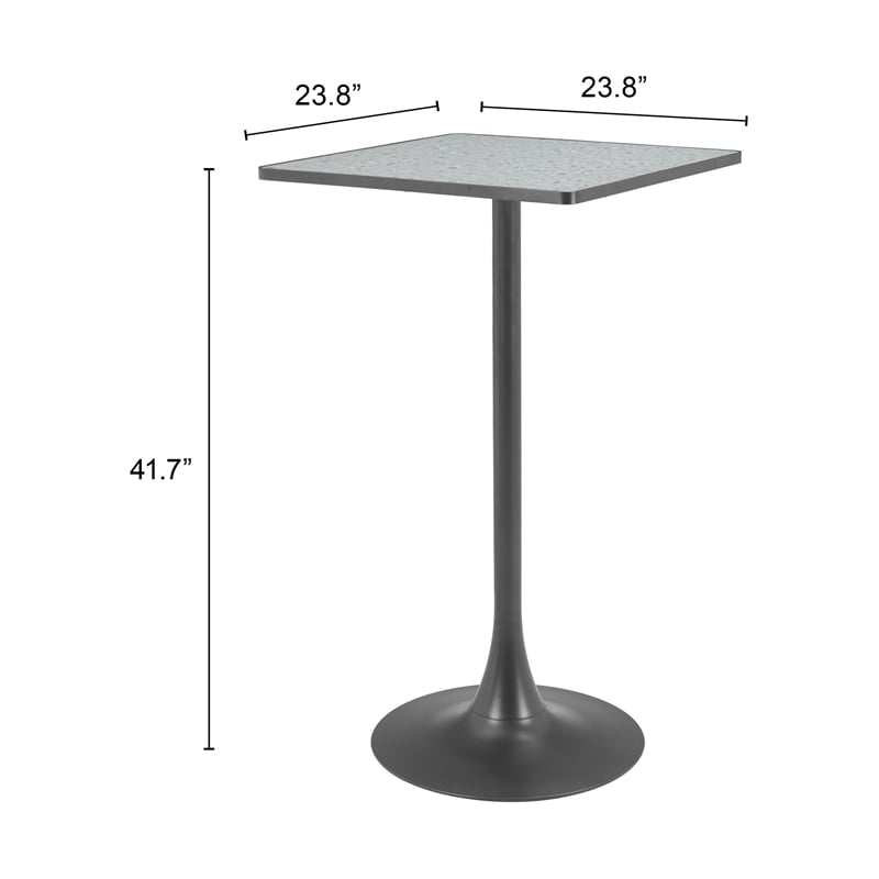 Pemberly Row Modern / Contemporary Metal Bar Table Gray & Bronze